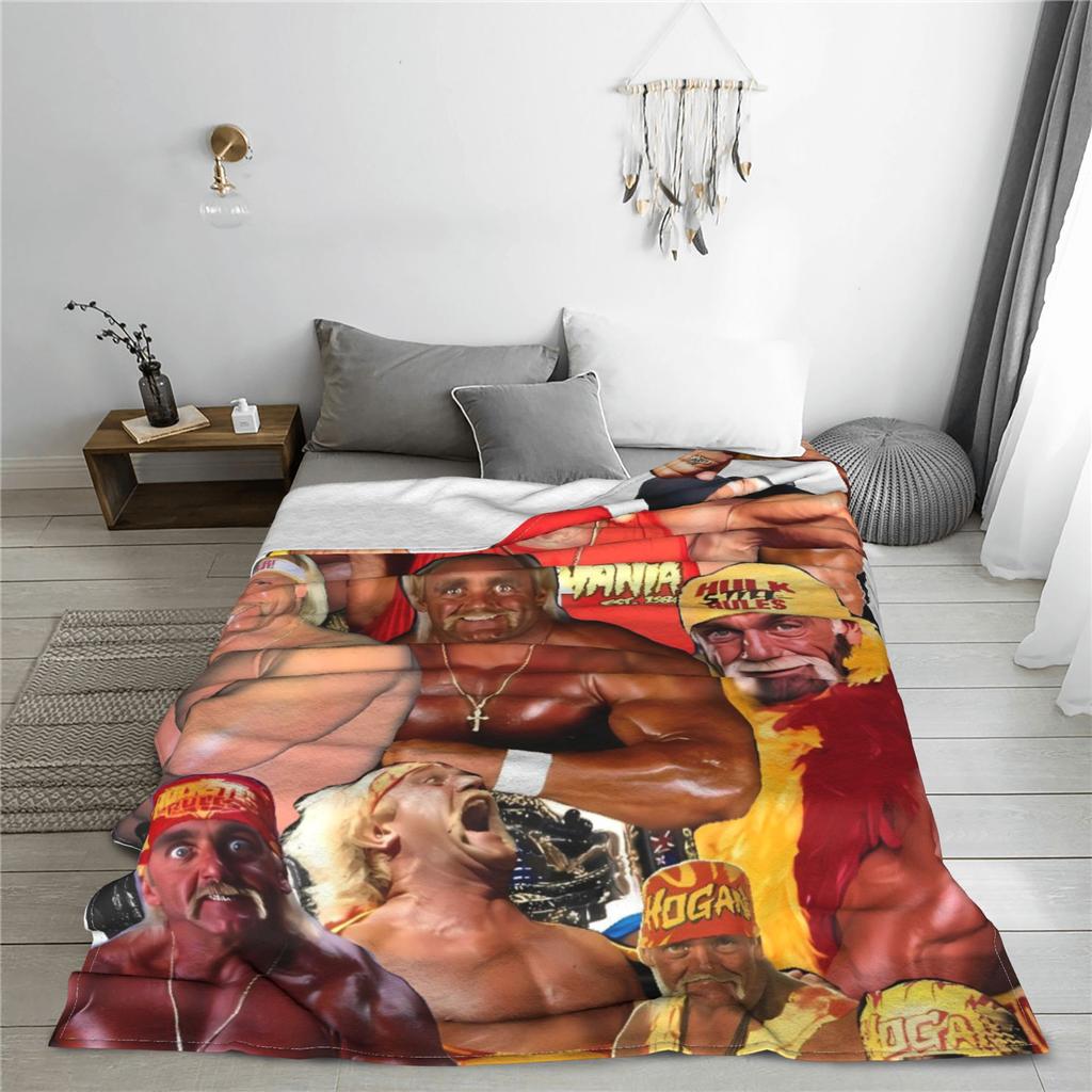 Hulk Hogan American Pro Wrestling Legend Blanket Quality Soft Warm Girls Boys Couch Chair Sofa Bed Print Bedspread