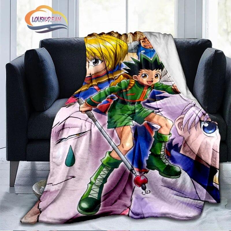 Trendy Japanese Anime Hunter x  Flannel Blanket3D Printed Coverlet Travel Camping for Adults and children Cashmere blanket