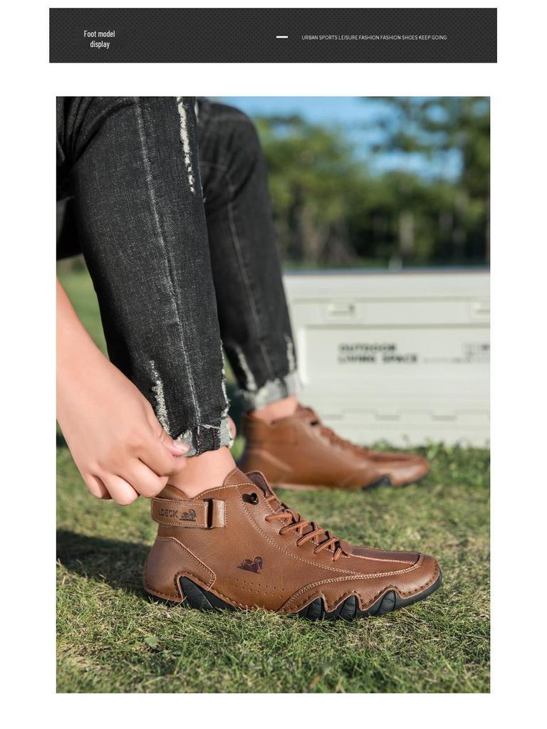 Octopus Men's Plus Size High-Top Martin Boots - Spring/Summer Casual Ankle Boots