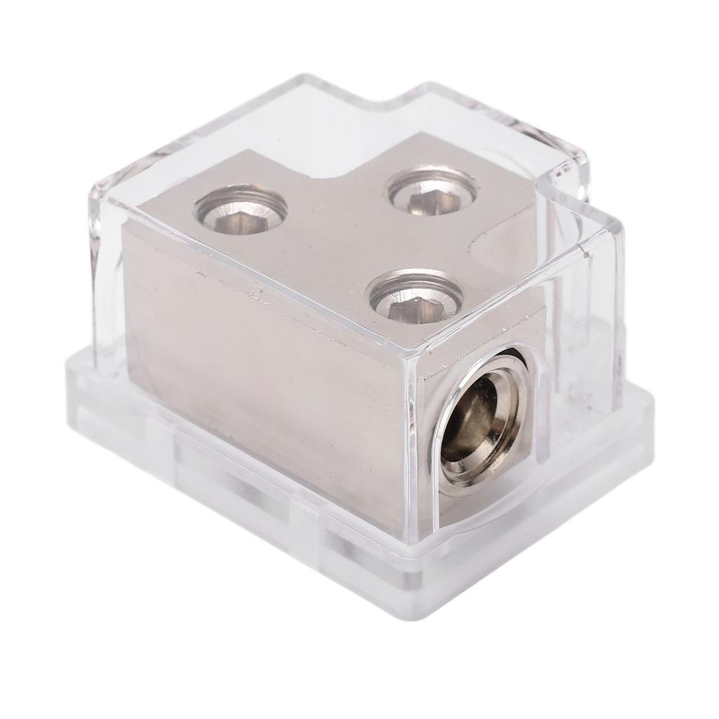 2 Way Power Distribution Block Zinc Alloy Distribution Connecting Block With Plastic Cover for Car Audio