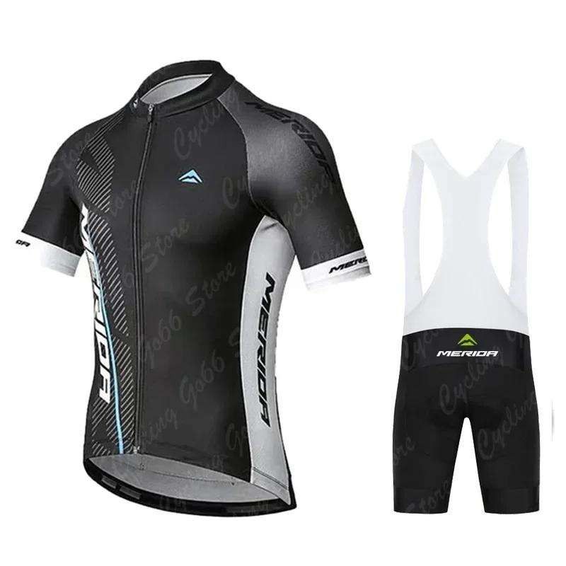 2026 Cyklistický dres Set Merida Letní Krátký rukáv Prodyšný Pánský MTB Kolo Cyklistické oblečení Maillot Ropa Ciclismo Jednotný oblek