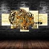 Leopard Animal Blue Eyes 5 Piece Five Panel Canvas Print Modern Wall Art Poster Home Decor For Him For Her Gift