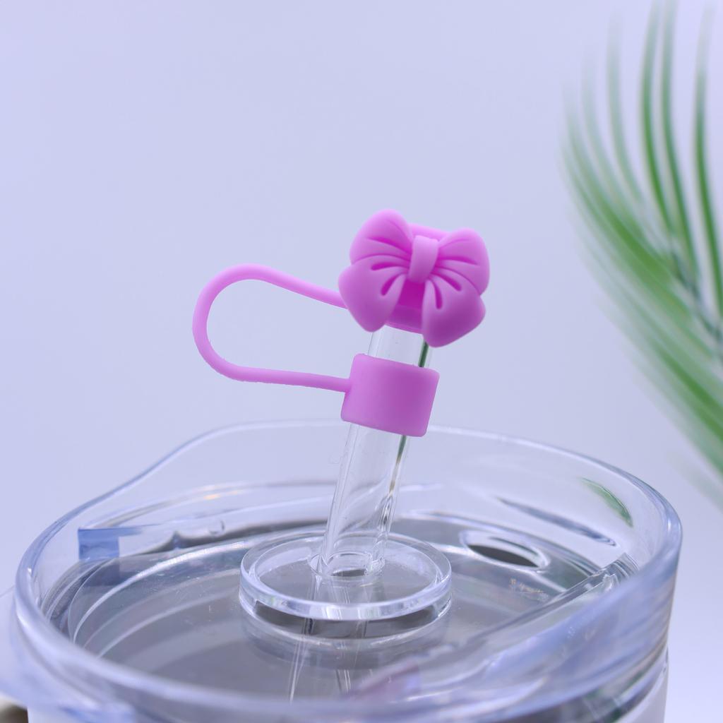 Roztomilé mašličkové krytky na brčka Roztomilý silikonový topper na brčko pro termosku Stanley 10mm Prachotěsná krytka na brčko Hrot Příslušenství k tumbleru