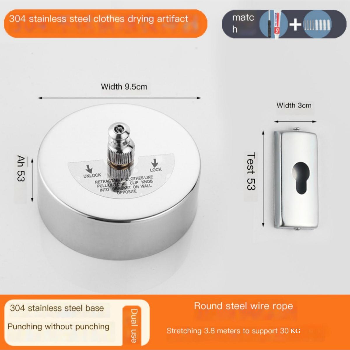 

Настенная сушилка для белья ветрозащитная 3,8 м регулируемая прочность нержавеющая сталь нескользящая веревка для сушки белья