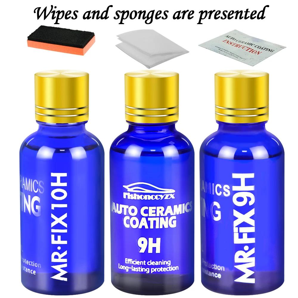 3PCS Ceramic Coating Polishing Wax Super Hydrophobic Paint Care Durability Anti-Corrosion Plated Crystal Car Liquid Glass