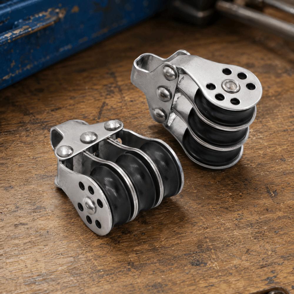 Locking Mechanism Locking Pulley Stainless Steel Cable Pulley Boat Pulley Sailing Anchoring