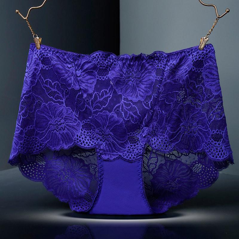 Yu Mei 319 Women's Plus Size High Waist Lace Trim Cutout Panties
