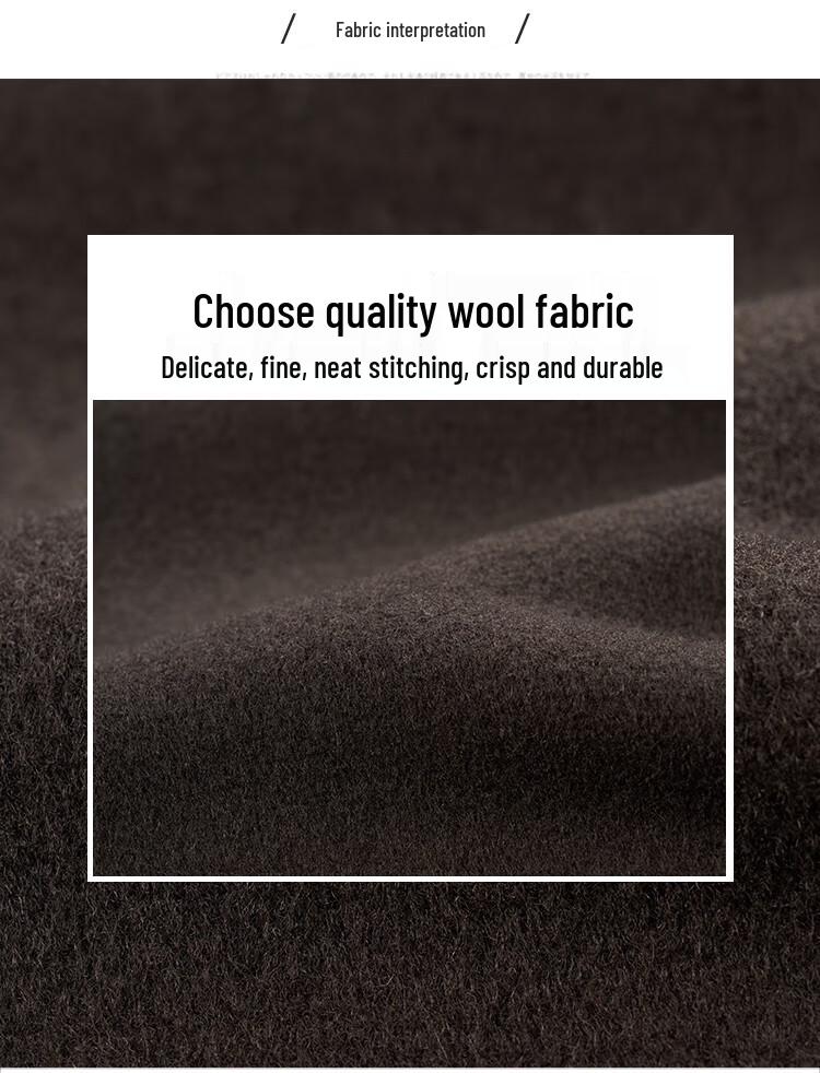 Hengyuanxiang Men's Double-faced Wool Coat with Detachable Down Liner