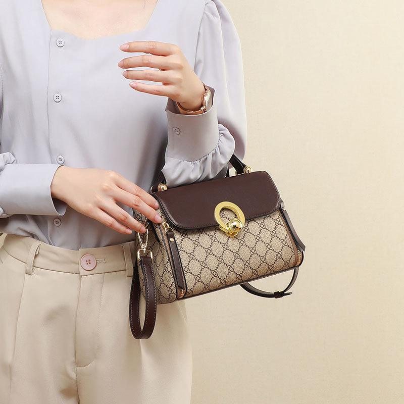 Bag 2025 New Trendy Leather Women's Bag Handbag, Popular Niche Designer Shoulder Bag, Fashion Crossbody Bag