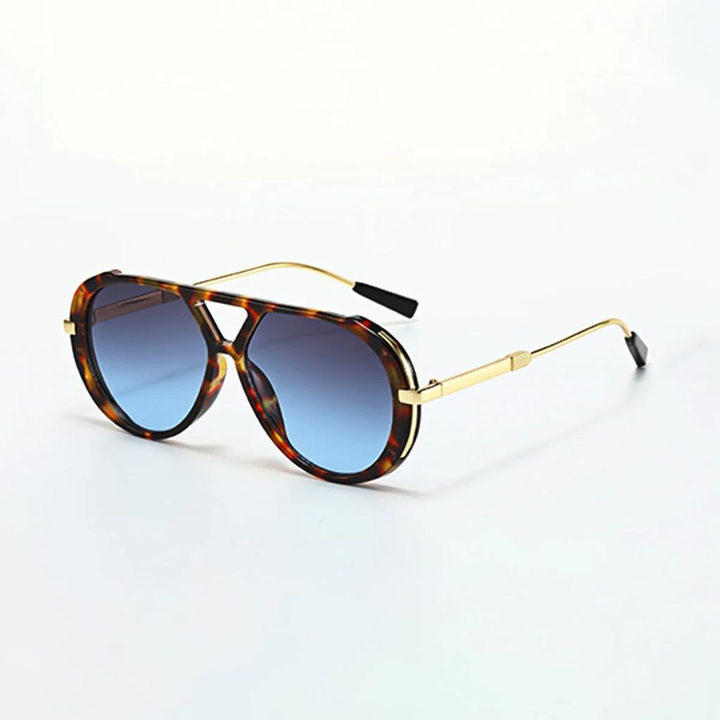 Retro Oval Metal Sunglasses for Women Men Luxury Fashion Brand UV400 Punk Unisex Stylish Shades
