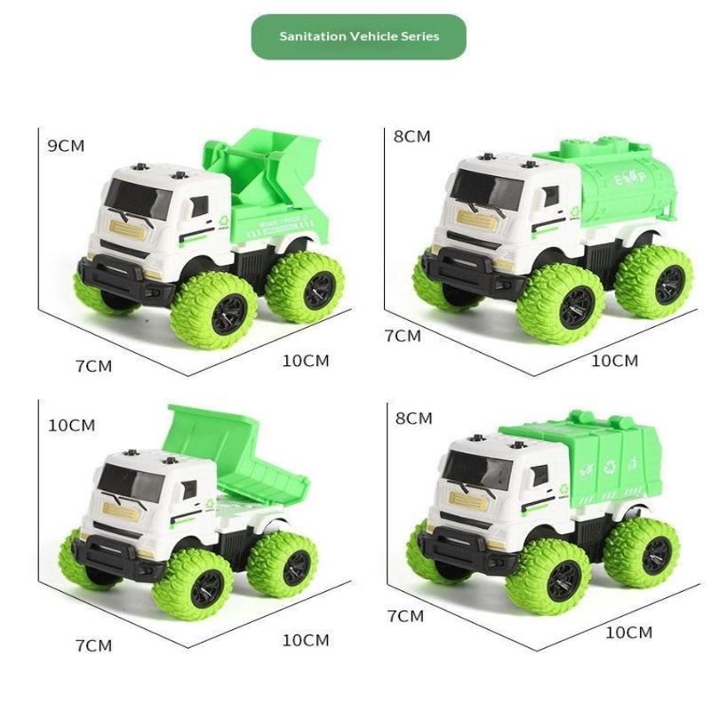 1Pcs Inertia Simulation Truck Toy Engineering Military Fire Sanitation Vehicle With Big Tire For Kids Play Birthday Gift