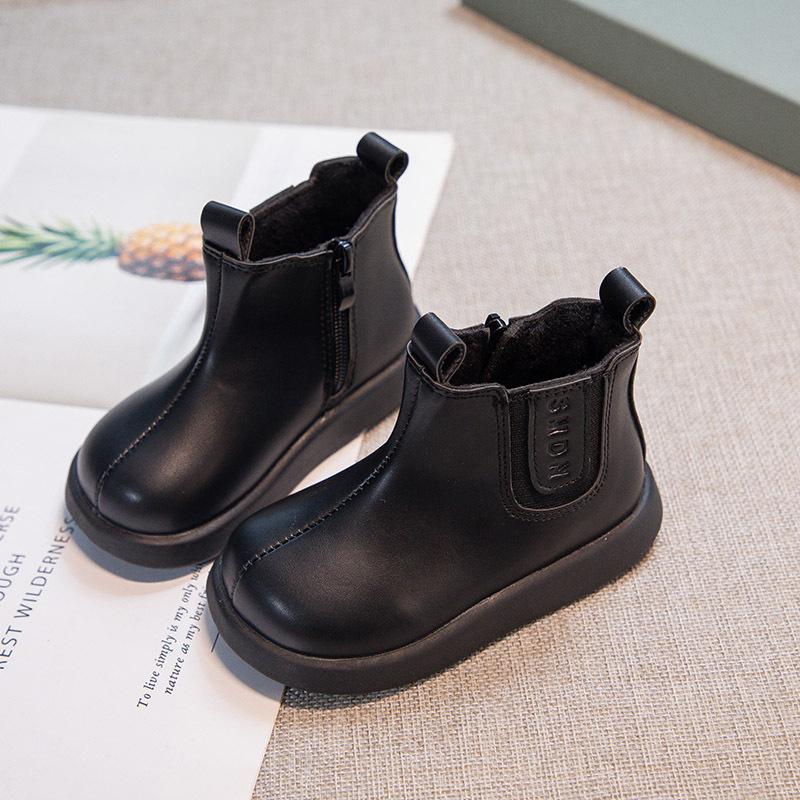 

Обувь для девочки зимняя бархатная детская обувь ботильоны для девочек обувь для малышей одного года обувь принцессы с мягкой подошвой 19 чёрный