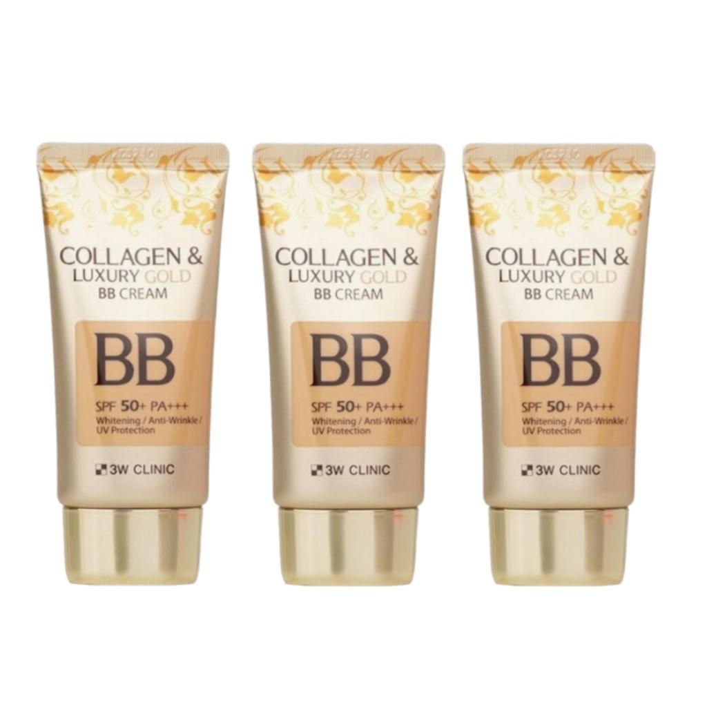 3W CLINIC Collagen & Luxury Gold BB Cream SPF50+/PA+++ 50ml (3 Options)