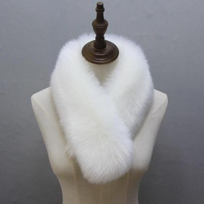 Women's Warm Faux Fox Fur Snood Scarf: Thick Necktie Collar for Autumn & Winter