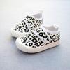 Scarpe di Tela Unisex per Bambini Primavera Stampa Leopardo Metallica Scarpe Casual Luminose Punta Rotonda Antiscivolo
