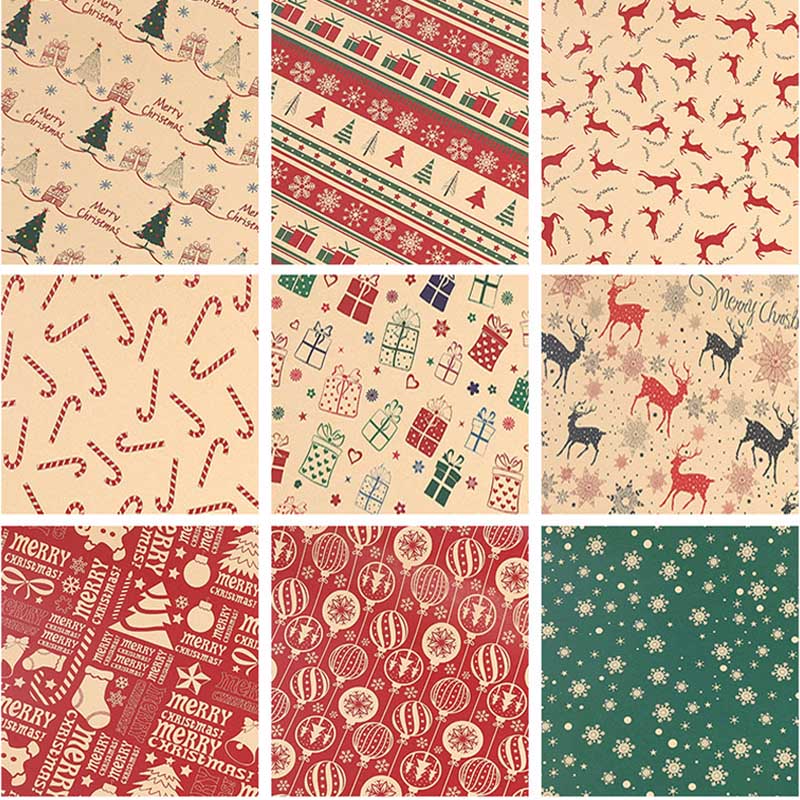 1pcs Christmas Gift Wrapping Paper Xmas Tree Snowflake Christmas Gift Box Packaging Paper DIY Craft Paper for Birthday Party Wedding Christmas