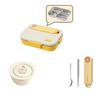 WORTHBUY Microwave 304 Stainless Steel Bento Lunch Box For Student 1500Ml Detachable Large Capacity Sealed Food Container Set