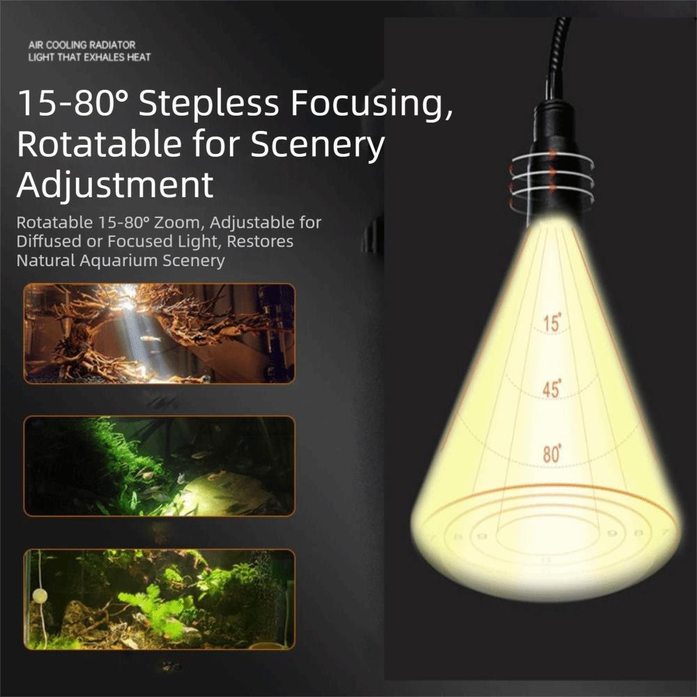 Clip-On USB Clamp Book Light Zoomable Aquarium Lamp Portable Fish Tank Clip Lamp  Book Reading