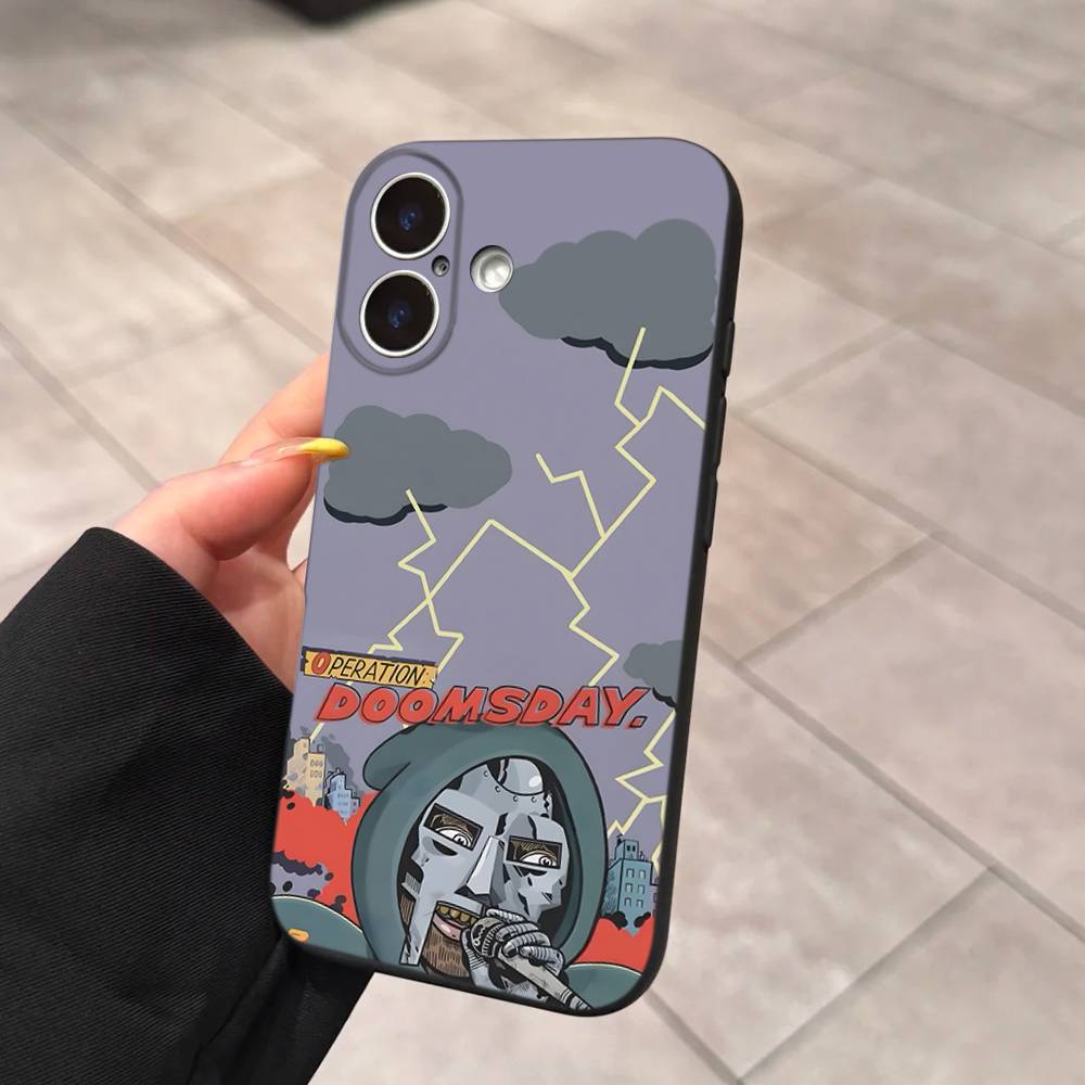 M-MF Rapper D-DOOM For IPhone 17 16 15 14 13 12 11 Pro Max 13 17Air Shockproof Soft Phone Cases Coque