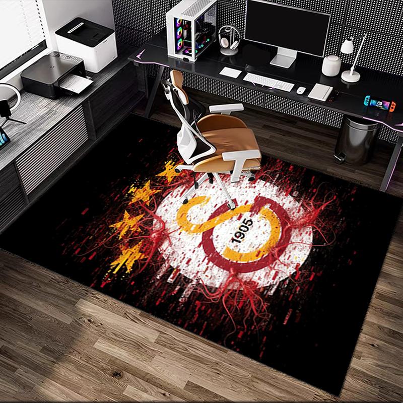 [1pc Galatasaray SK Office Carpet] Easy Maintenance Chair Rug for Conference Room Use, Durable Area Sofa Floor Mat