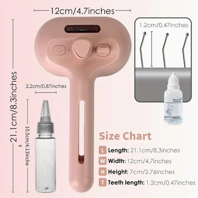 Pet Dematting Pin Comb & Massage Brush with Detangling Spray