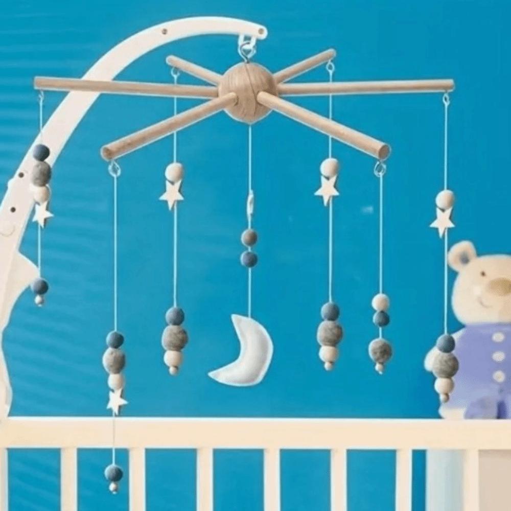 Drehbarer Windspielständer Rostfrei Babybett-Mobile Holz-Mobilegestell Kinderzimmer
