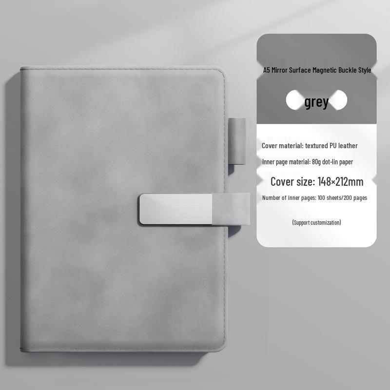 Custom Logo A5 Soft Leather Notebook - Business Meeting Diary with Buckle Cover for Adults