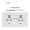 Europeisk tysk standard dobbelt USB og type C-stikkontaktpanel