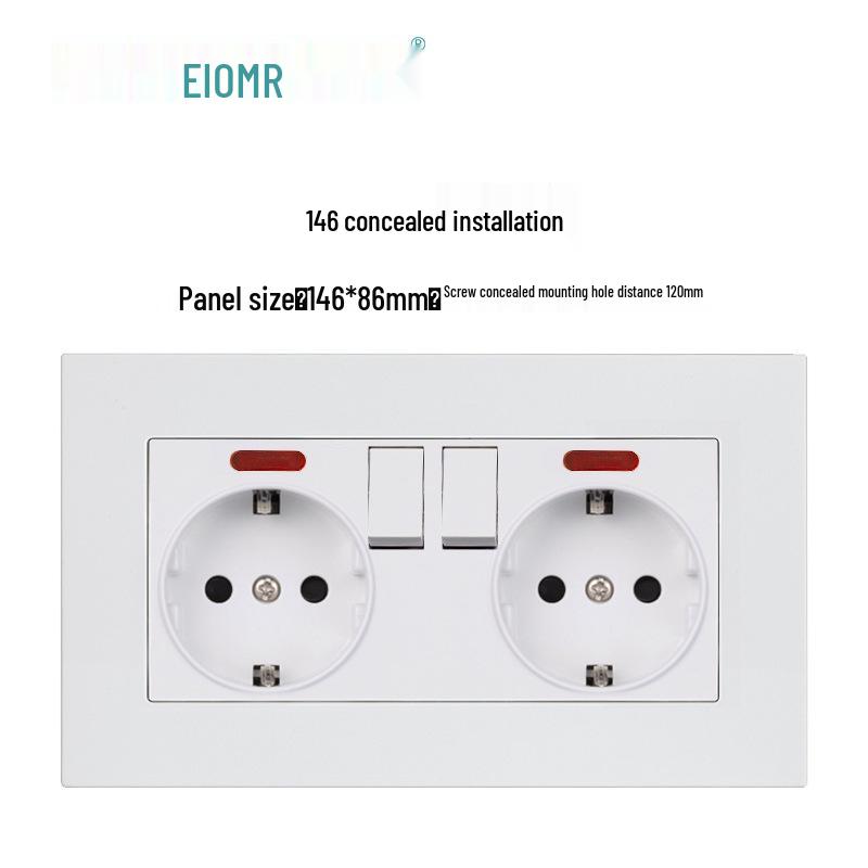 Europeisk tysk standard dobbelt USB og type C-stikkontaktpanel