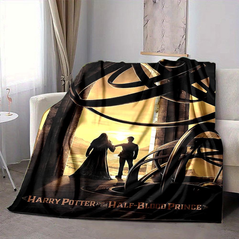 1pc Harry Potter Flannel Throw Blanket - HD Printed Lightweight Soft Warm All-Season Blanket for Sofa, Bed, Travel, Camping 029