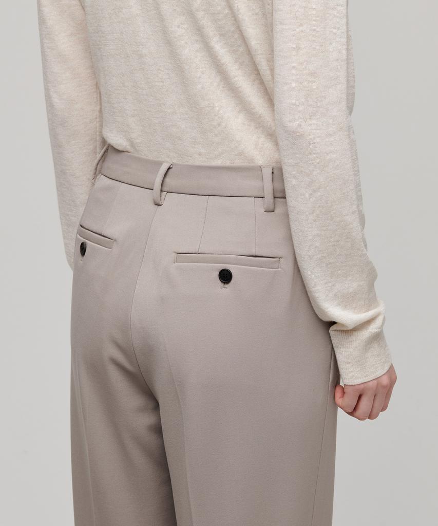 MUSINSA STANDARD WOMAN Women'S Heavyweight Fleece-Lined Straight Hidden Elastic Waist Slacks [Light Beige]