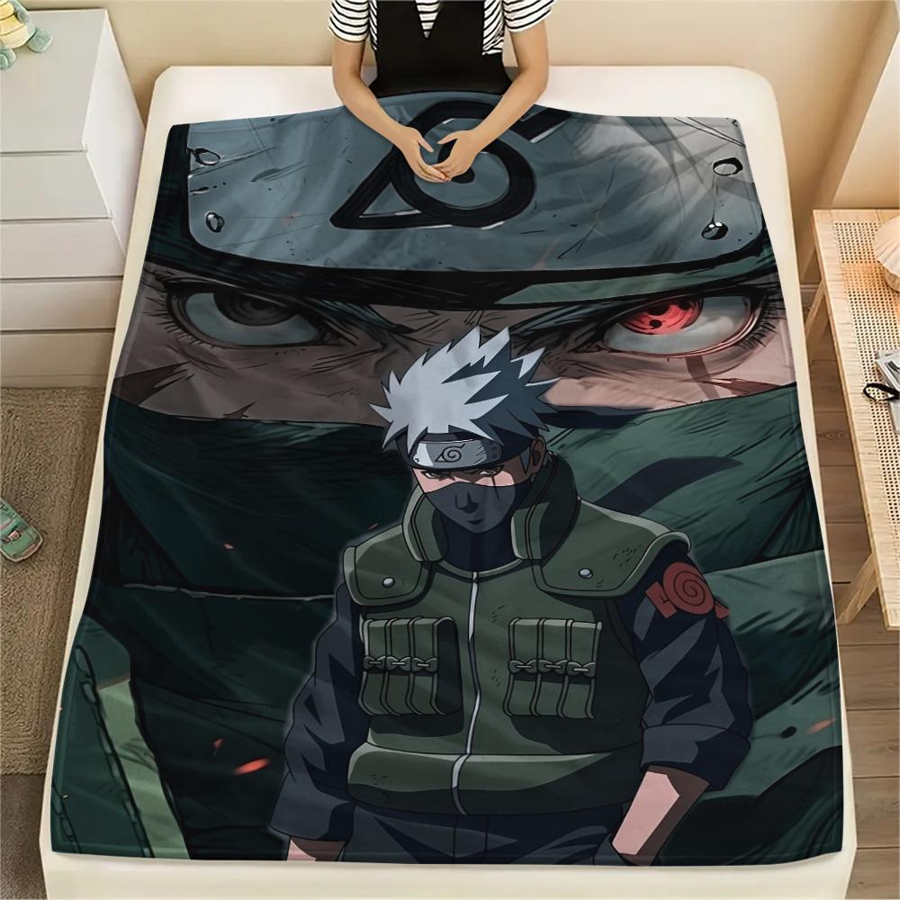 Kakashi Hatake Anime Pattern Flannel Blanket, High Quality Comfortable for All Seasons, Home Decor, Warmth and Comfort, Perfect for Gifts.