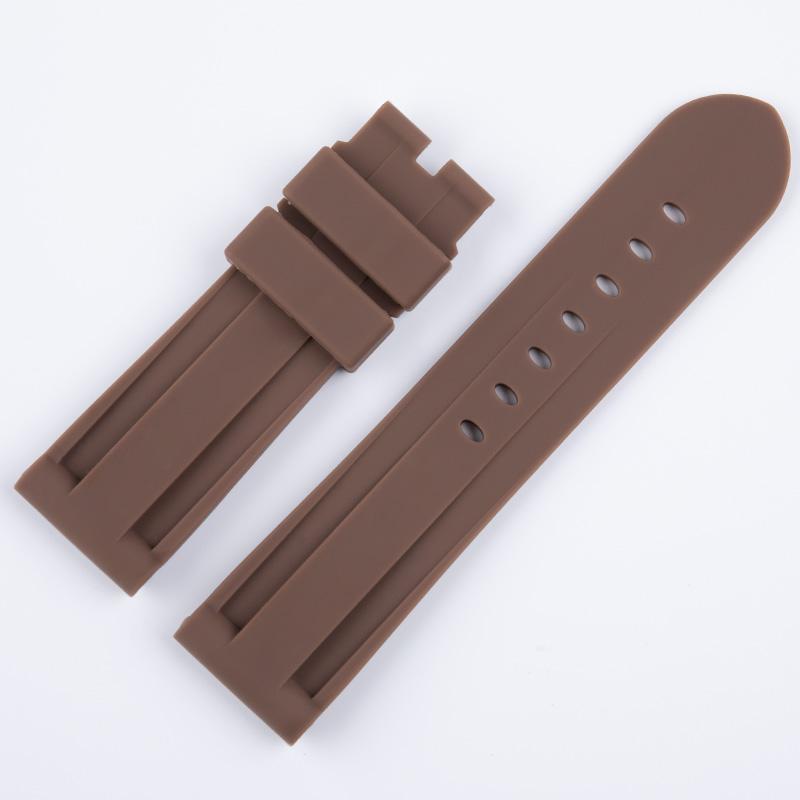 22/24/26mm Grün Blau Rot Braun Wasserdichtes Weiches Silikon Uhrenarmband Für Panerai Armband Für PAM441 111 Armband Mit Edelstahlstift