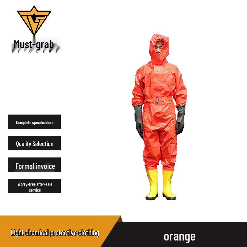 Bituozhe Lightweight Orange Chemical Protective Suit Universal