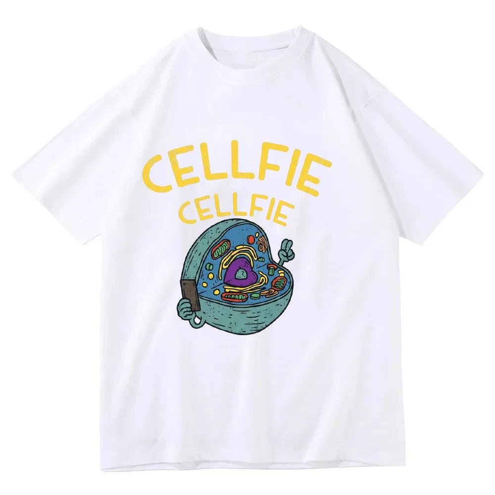 

Cellfie T Shirt Funny Biology Science Graphic Tee Cell Selfie Pun Top Vintage Aesthetic Streetwear Casual Unisex Summer Tshirt S