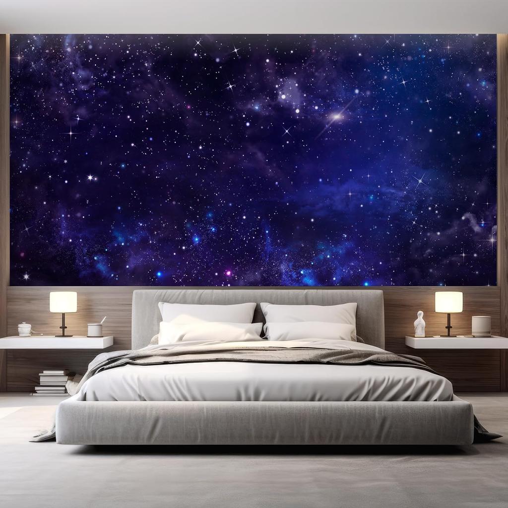 Starry Sky Outer Space Mural Living Room Bedroom Starry Sky Stars Wallpaper