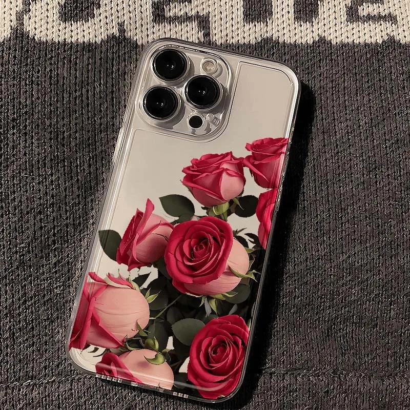 Flower Transparent Phone Case For Motorola Moto Edge 40 Pro G53 G30 G32 G73 G72 G71 G22 G52 G60 G60S G9 Play Plus Floral Cover