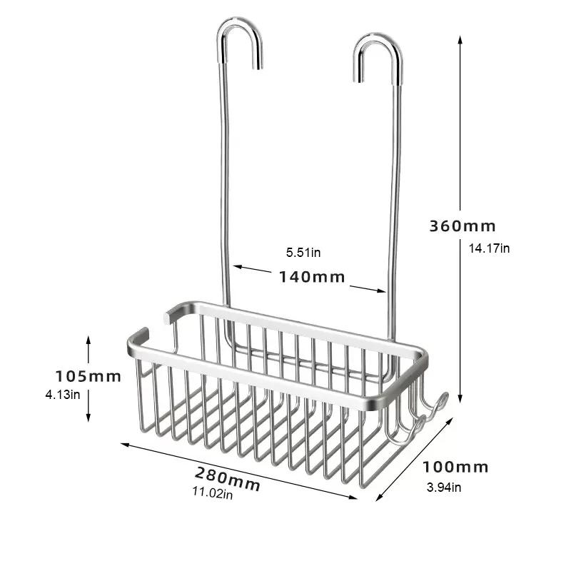 

Съемная полка без сверления, алюминиевая корзина для ванны, стойка для шампуня без перфорации для ванной комнаты, полки для душа, органайзер для хранения серебряный