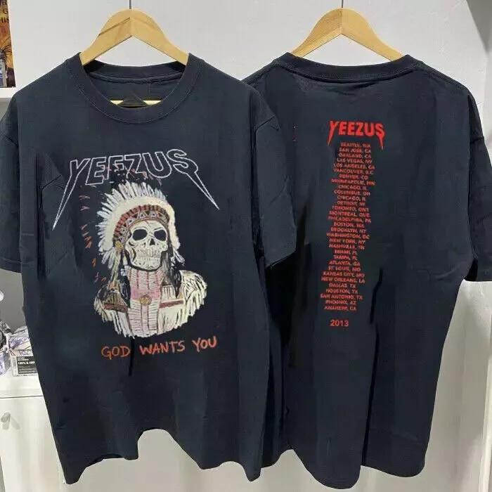 Yeezus Kanye West Тур 2013 Хлопковая Черная Унисекс Футболка S