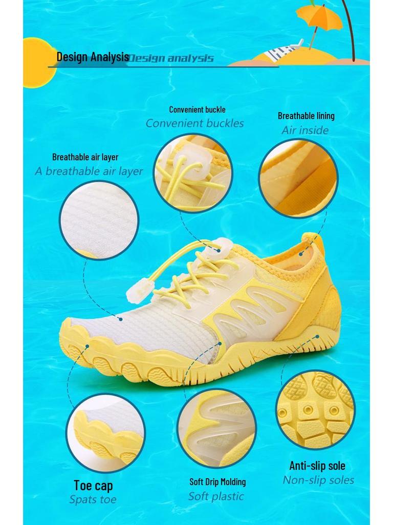 Kids' Non-Slip Breathable Water Shoes - Soft Sole for Swimming, Beach, & Fitness Activities