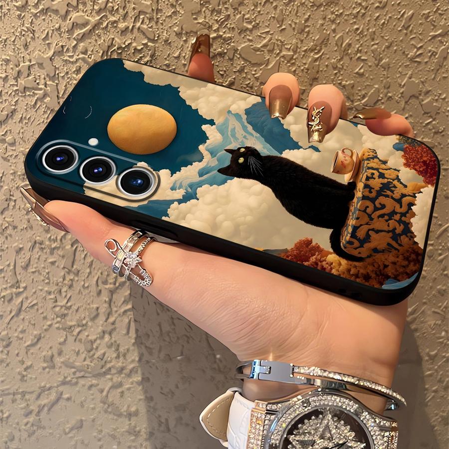 Cartoon Duck Cat Case for Samsung Galaxy A55 A05 A53 A17 A52 A36 A57 A15 A37 A73 A51 A06 A25 A16 A23 Phone Cover A12 A70 A50 A41