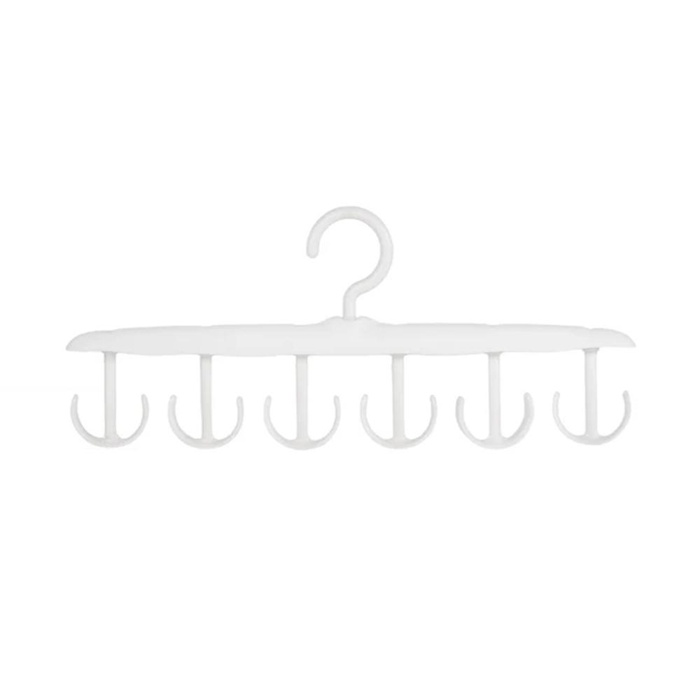 

12 крючков, вращающихся, многофункциональная вешалка, подходит для шляп, сумок, подтяжек, шарфов, галстуков, вешалка для хранения вещей в доме белый
