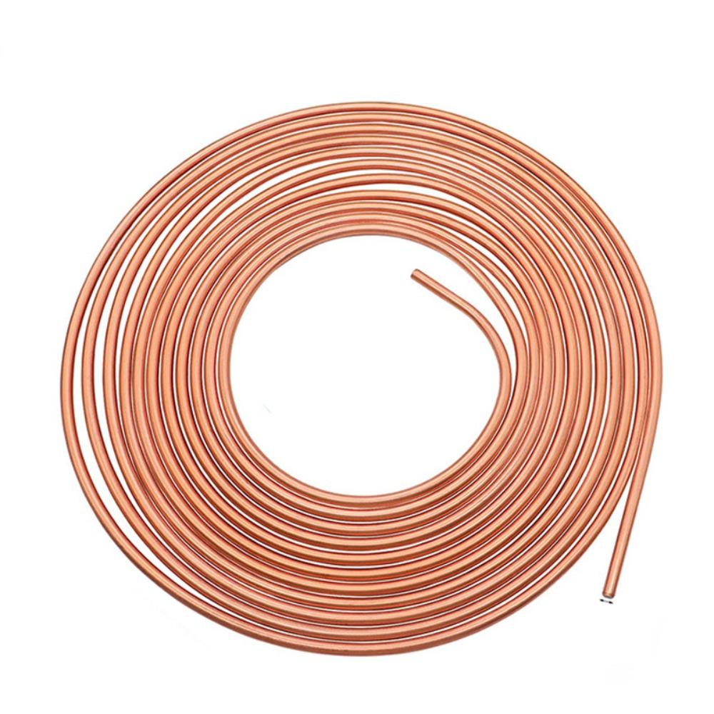 25FT 7.62m Wire Hose Reel with Tube Screw Cap Brake Pipe Repair Kit Car Roll Tube Coil