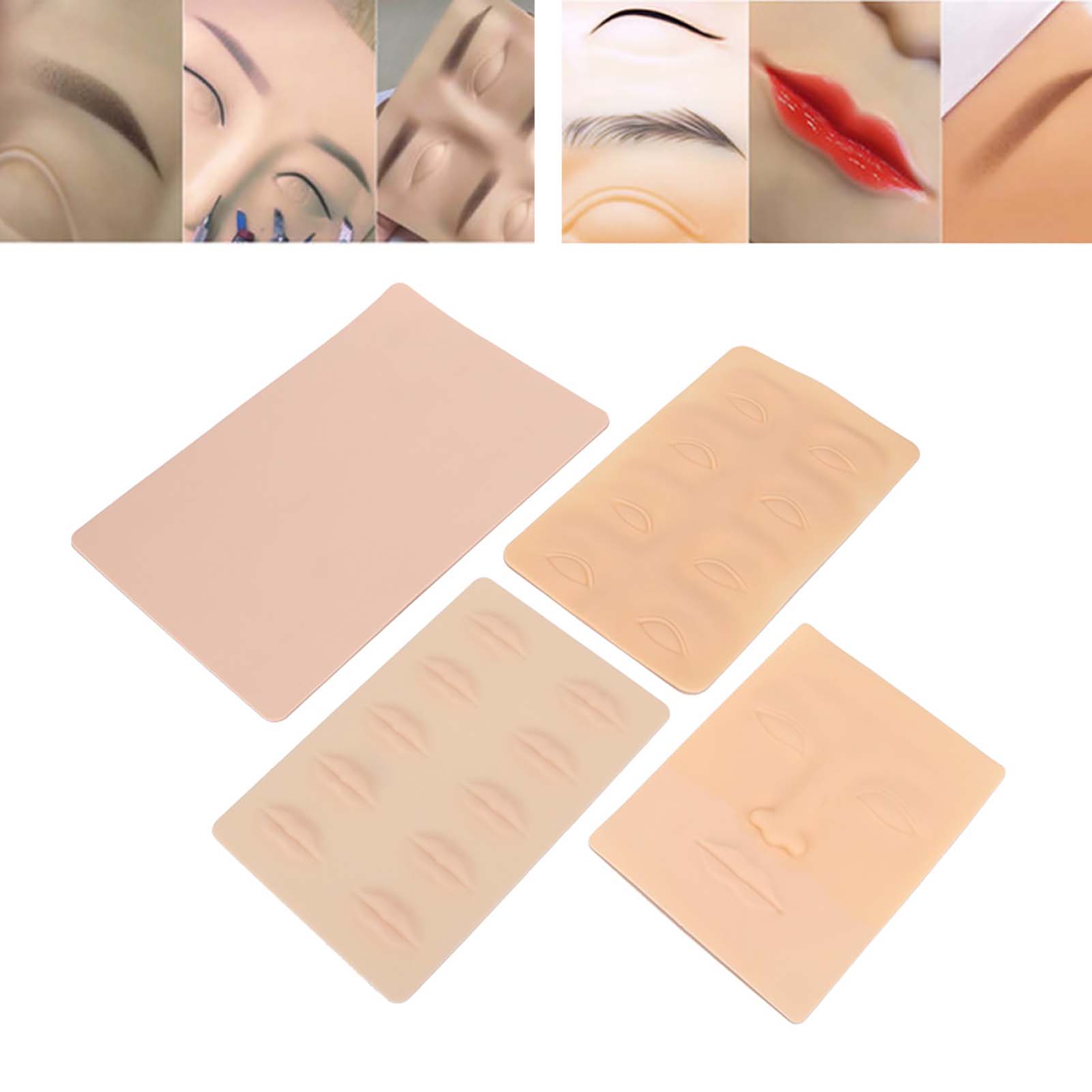 

4pcs Silicone Thick Tattoo Practice Skin Lip Eyebrow Face Tattoo Practice Skin Accessory