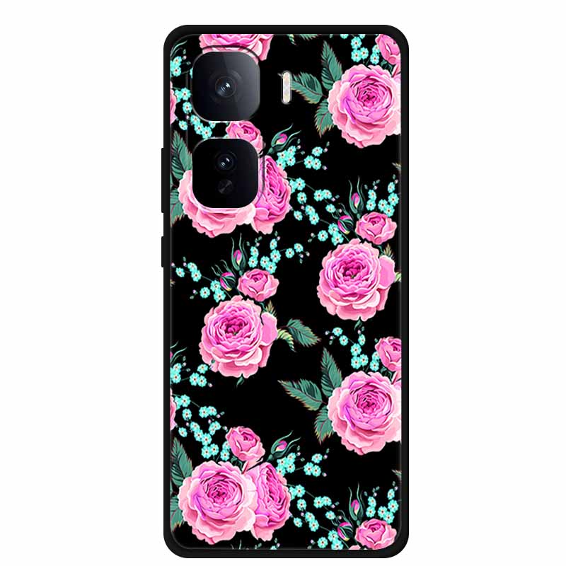 Black Silicone Case For Vivo iQOO Neo 10 Pro Plus Case Cartoon Coque Soft Back Cover For Vivo iQOO Neo 9s Pro Plus Case Funda