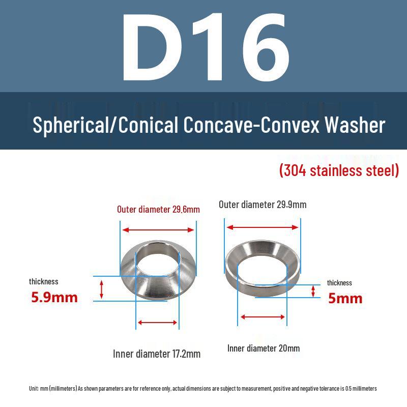 304 Stainless Steel Spherical Tapered Gasket - Concave-Convex Combination