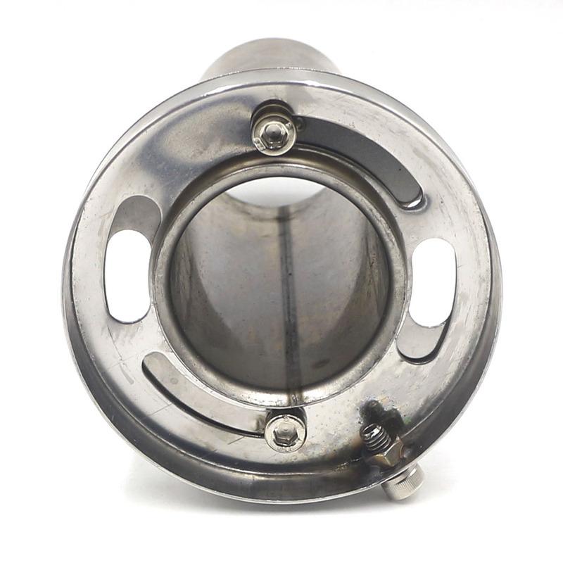 Verstellbarer Universal-Auspuffschalldämpfer 85 mm (3,5 Zoll) / 98 mm (4 Zoll) / 110 mm (4,5 Zoll) für Pkw, verchromter Edelstahl, YC101073