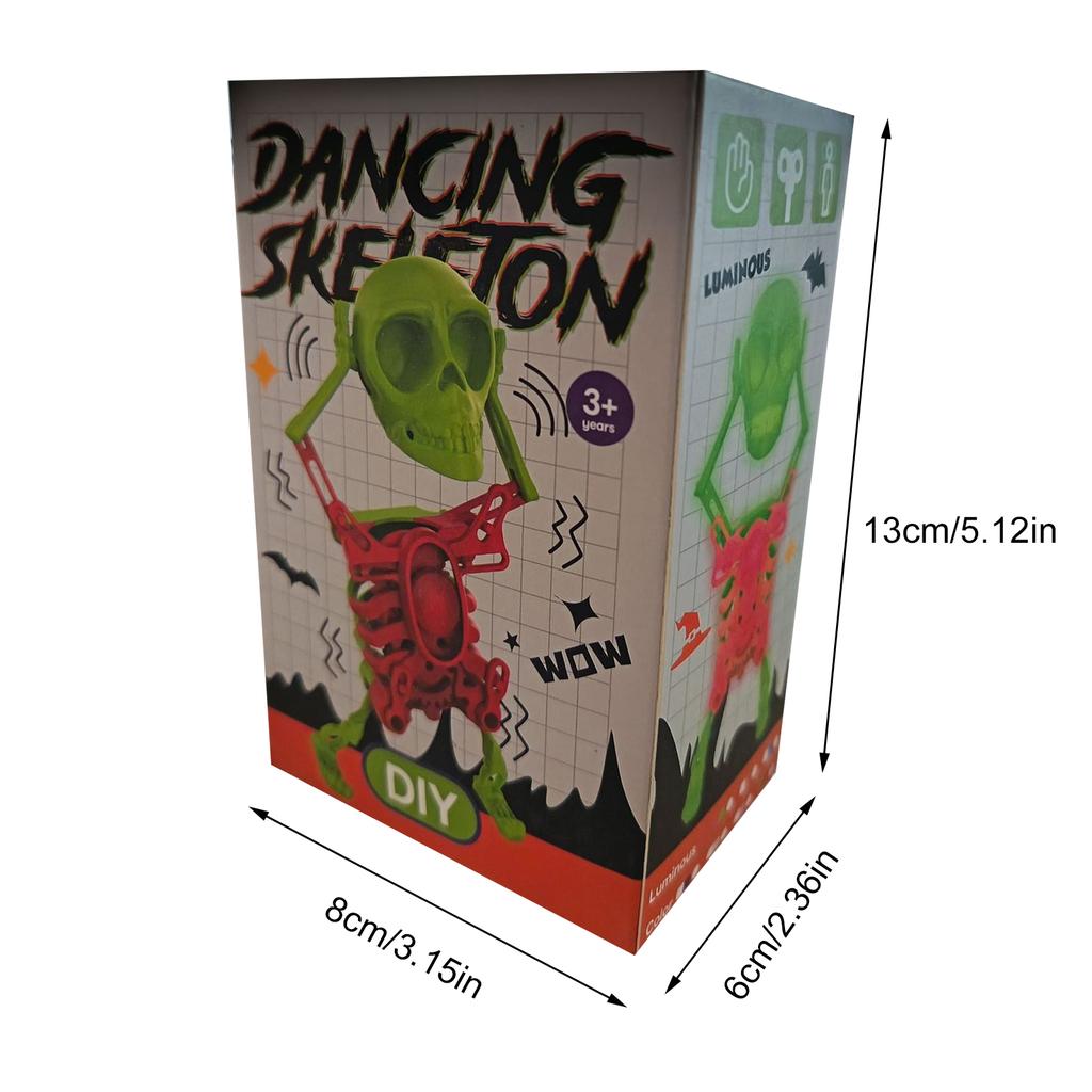 Dancing Skeleton Toy 3D Swinging Wind Up Skeleton Skeleton Statue for Desk Decoration and Stress Relief Halloween Party Favors