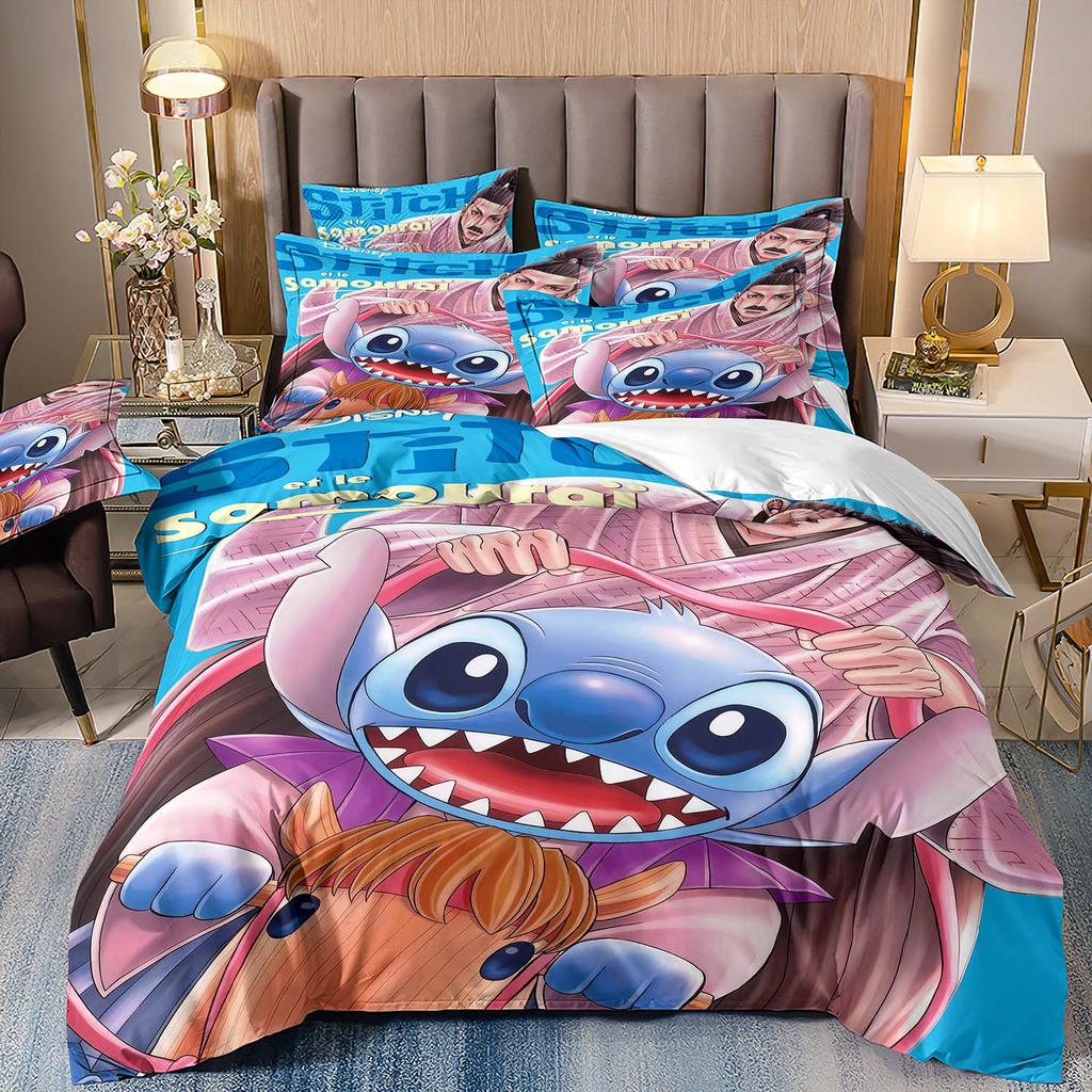 3D Digital Printing Quilt Cover Pillowcase Bedding Cartoon Three-Piece Set Home Textile Four-Piece Set