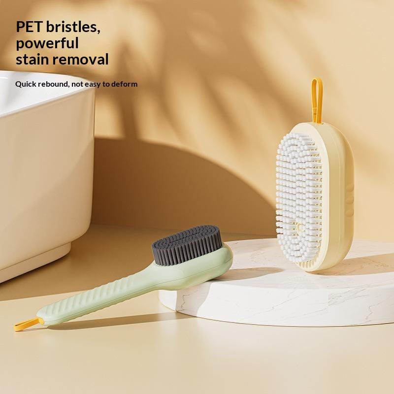 Press Type Soap Dispensing Cleaning Brush With Soft Non Scratch Bristles For Laundry Shoe Cleaning Household Use